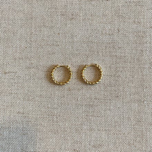  16k gold filled textured twisted huggie Hoops