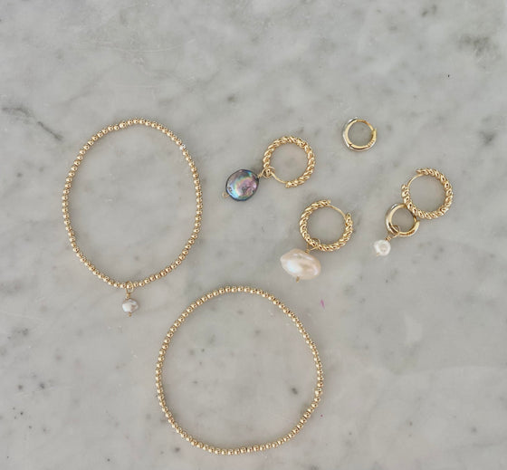 14k gold filled bead bracelet