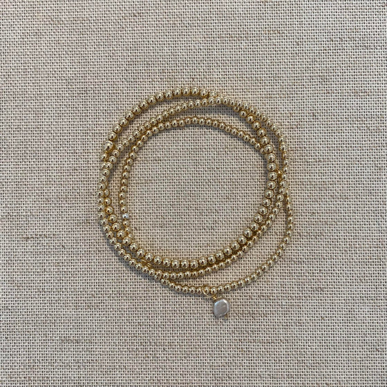 14k gold filled bead bracelet
